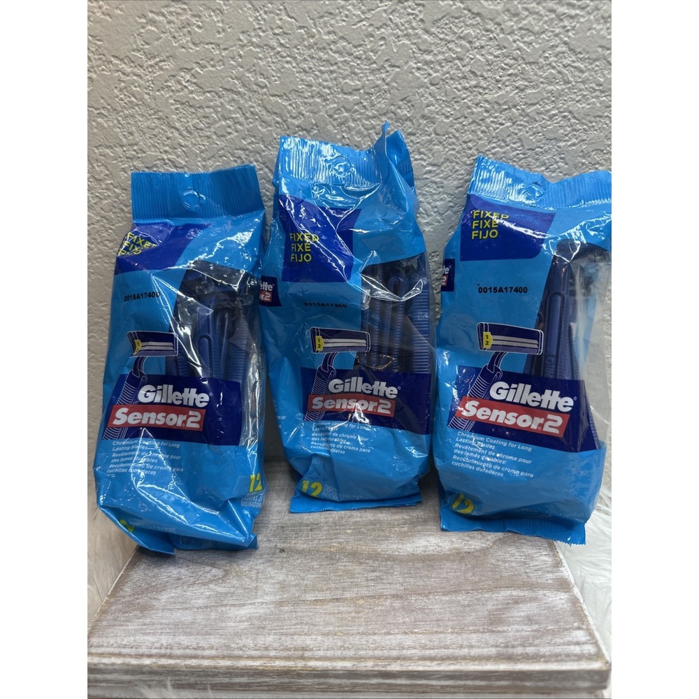 $25 🌙 36 NEW Gillette Sensor2 Disposable 2 Blade Razors With Lubrastrip